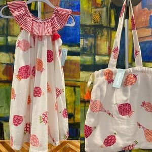 Almirah pineapple/hot air balloon dress and matching bag girls size 6Y